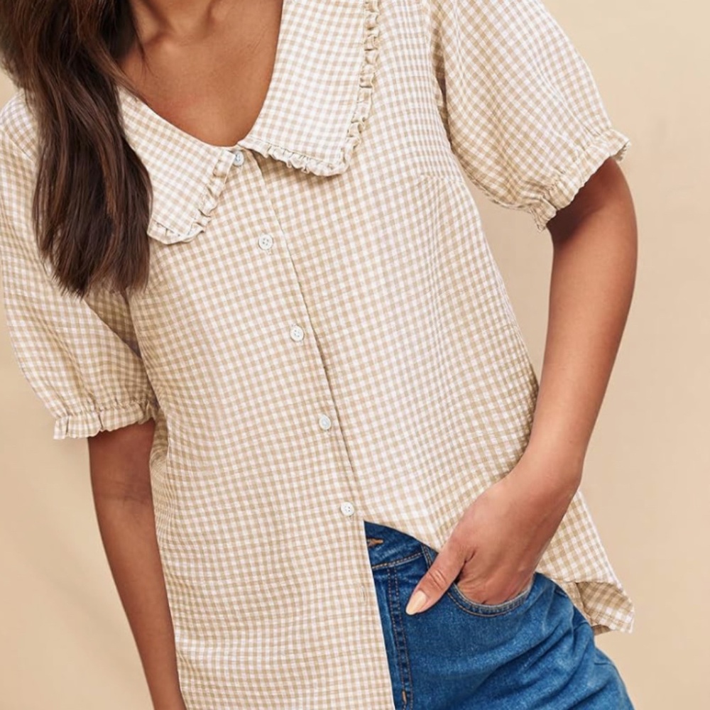 gingham blouse